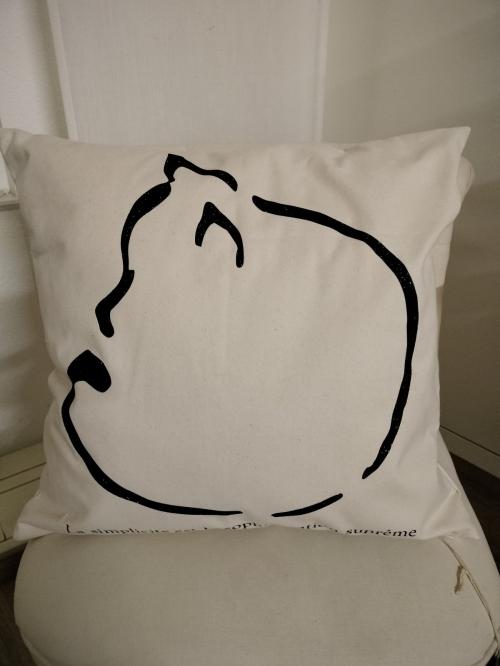 Coussin naturel chat rond 22 .12